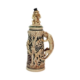 Matthias Girmscheid Stein #1199, German Beer Stein, Monkeys