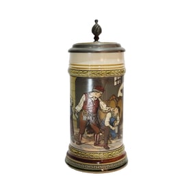 Mettlach Stein #2282, German Beer Stein, Cellar Scene