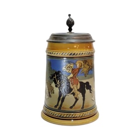 Mettlach Stein #2008, German Beer Stein, Troubadour on Horseback