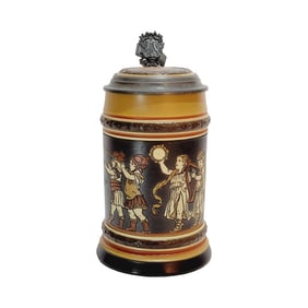 Mettlach Stein #2302, German Beer Stein, Children Playing Music