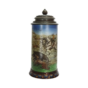 Mettlach Stein #2083, German Beer Stein, Hunting in the Middle Ages