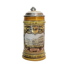 Mettlach Stein #1742, German Beer Stein, G?ttingen University