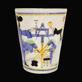 Fritz Heckert Type Beaker, German Beaker, German Couple with Occupational Architect Tools