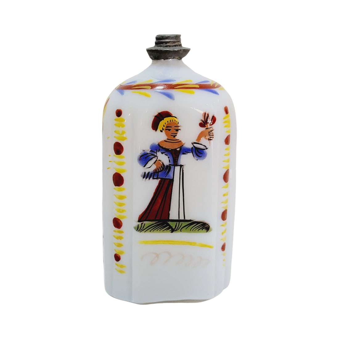 Southern Germany Liquor Bottle, German Liquor Bottle, Liquor Bottle with Woman Holding Flowers (1 of 8)