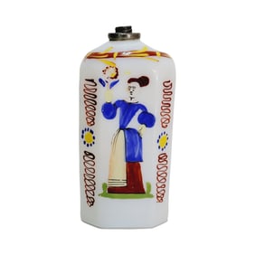 Southern Germany Liquor Bottle, German Liquor Bottle, Liquor Bottle with Woman Holding Flowers