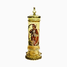 Theresienthal Pokal Stein, German Pokal Stein, Landsknecht with Saying