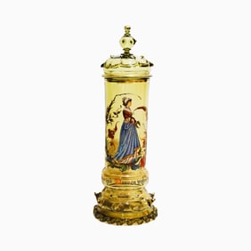 Theresienthal Pokal Stein, German Pokal Stein, Maiden with Saying