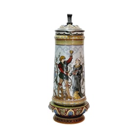 Mettlach Stein #1734, Germn Beer Stein, Lovers