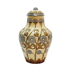 Mettlach Stein #2098, German Beer Stein, Art Nouveau Floral Design