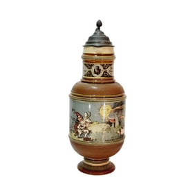Mettlach Stein #2178/956, German Beer Stein, Gnomes with Saying