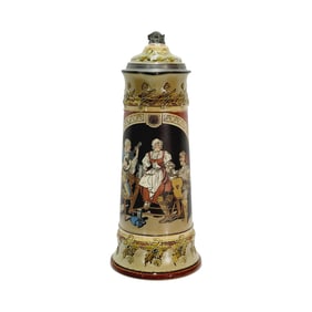 Mettlach Stein #2692, German Beer Stein, Drinker and Hostess