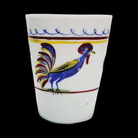 Bohemian Beaker, Southern German Beaker, Rooster Beaker with Florals