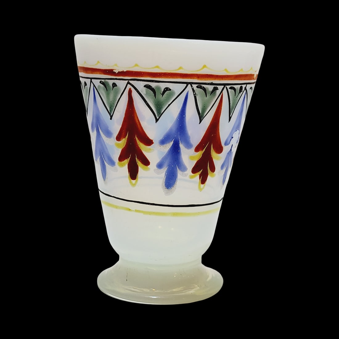 Bohemian Opal Glass, German Glass, Small Conical Glass (1 of 7)