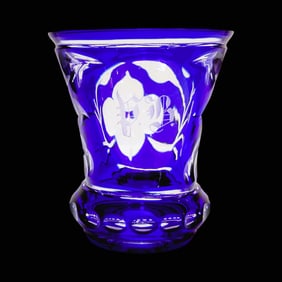Bohemian Glass Beaker, German Glass Beaker, Personalized Cobalt Beaker