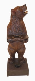 Black Forest CaneHolder, Swiss Linden Wood, Black Forest Bear Umbrella/Cane Holder