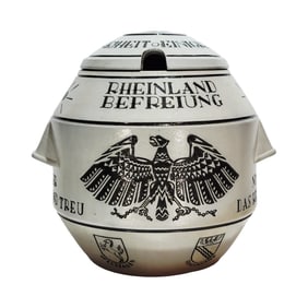 Rheinische Steinzeugwerke, Grenzhausen Punch Bowl, German Punch Bowl, National Liberation Souvenir