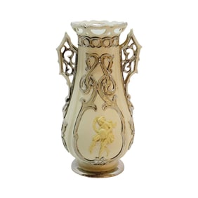 Mettlach Vase #319, German Vase, Early Ware Harvesting Vase