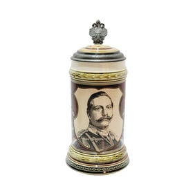 Mettlach Stein #1861, German Beer Stein, Wilhelm II