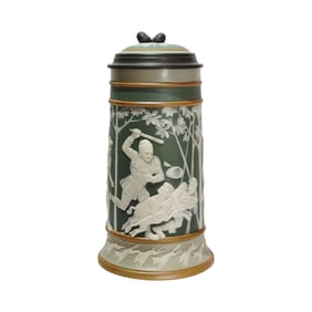 Mettlach Stein #2530, German Beer Stein, Hunting Scene