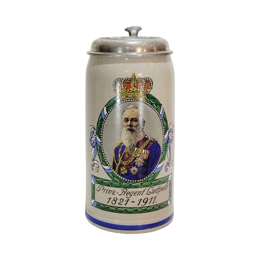 Stoneware Stein, German Beer Stein, Prinz-Regent-Luifpold (1 of 12)