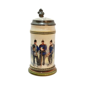 Mettlach Stein #2140/1056, German Regimental Stein, Infantry Regiment No. 125 Garrisoned in