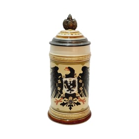 Mettlach Stein #2204, German Beer Stein, Imperial Eagle