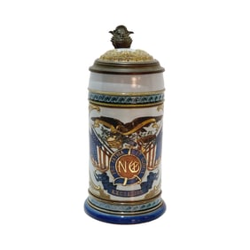 Mettlach Stein #2238, German Beer Stein, New York 7th Regiment National Guard