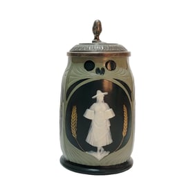 Mettlach Stein #2836, German Beer Stein, Three Figures
