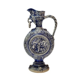 A. J. Thewalt Stein #574, German Beer Stein, Soldier with Animals