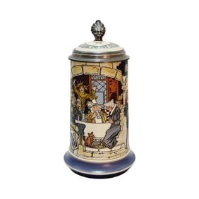 Mettlach Stein #2778, German Beer Stein, Group of Drinkers During Carnival
