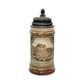 Mettlach Stein #2073, German Beer Stein, Marburg