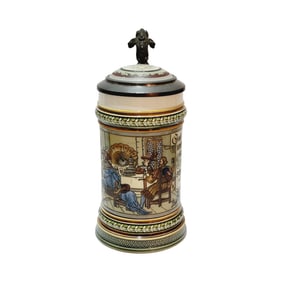 Mettlach Stein #2005, German Beer Stein, Old German Table Companions
