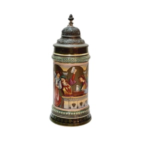 Simon Peter Gerz Stein #1210, German Beer Stein, Tavern Scene