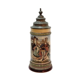 Hauber & Reuther Stein #417, German Beer Stein, Lohengrin?s Departure