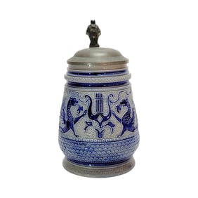 Reinhold Hanke Stein #510, German Beer Stein, Lyre and Dragons