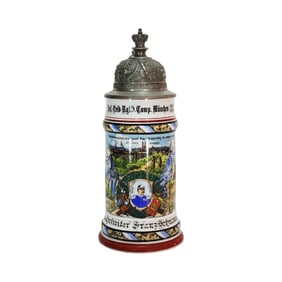 Regimental Stein, German Regimental Beer Stein, Inf.-Leib-Rgt. 9 Comp. Munchen 1902-1904