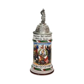 Regimental Stein, German Regimental Beer Stein, 8. Comp. 5. Grolsh. Hess.Inftr. Regt. No 168. in