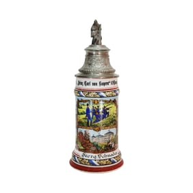 Regimental Stein, German Regimental Beer Stein, 3. Inf.-Rgt.,, Prinz Carl von Bayern" 10. Comp.