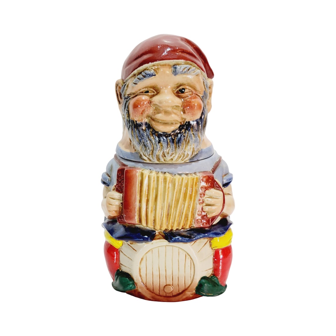 Goebel Merkelbach Character Stein, German Beer Stein, Gnome on Barrel Playing Accordion (1 of 8)