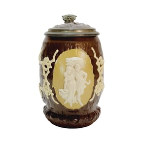 Mettlach Stein #1028, German Beer Stein, Harvest Stein
