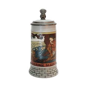 Mettlach Stein #2833B, German Beer Stein, In a Cool Valley