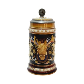 Mettlach Stein #1460, German Beer Stein, Agricultural Emblems