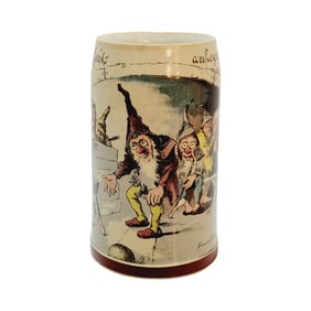 Mettlach Stein #1909/727, German Beer Stein, Bowling Scenes