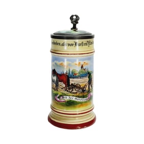 Porcelain Stein, German Beer Stein, Farmer Occupational Stein