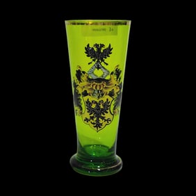 Glass Beaker, German Glass Beaker, Double Imperial Eagle Beaker