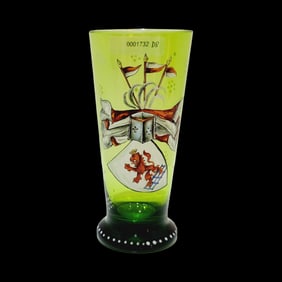 Theresienthal Glass Beaker, German Glass Beaker, Armorial Beaker