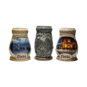 Coors Brewery Steins, Chinese Beer Steins, Set of Three Coors Steins