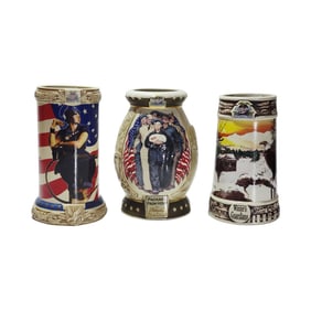 Miller Brewery Steins, Chinese Beer Steins, 3 Miller Beer Steins
