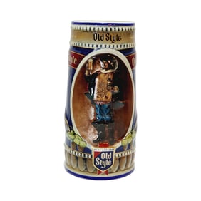 Heileman Old Style Stein, Chinese Beer Stein, Pure Genuine Old Style