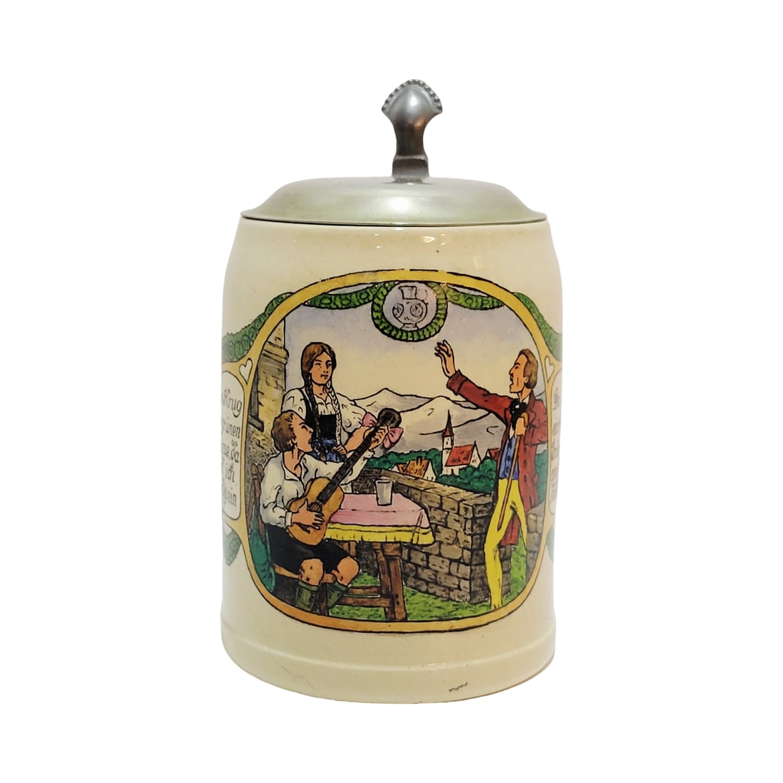 Eckert & Engler Stein, German Beer Stein, Men Serenading Maiden (1 of 10)